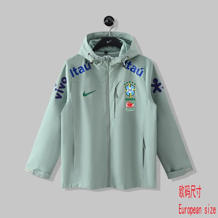 View 3 of Nike Brazil Green Hooded Windbreaker Jacket