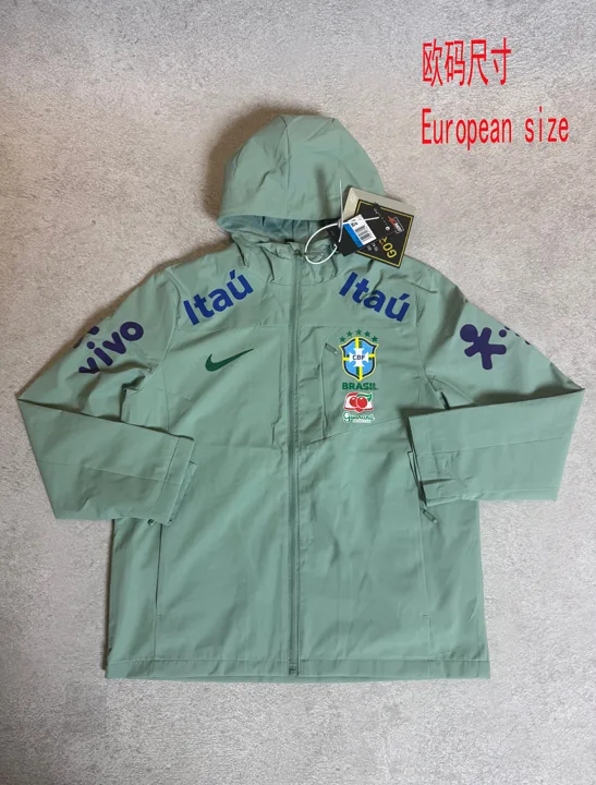 View 4 of Nike Brazil Green Hooded Windbreaker Jacket