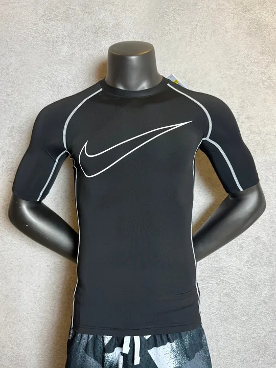 View 2 of Black Short Sleeve Compression Shirt · Style 001