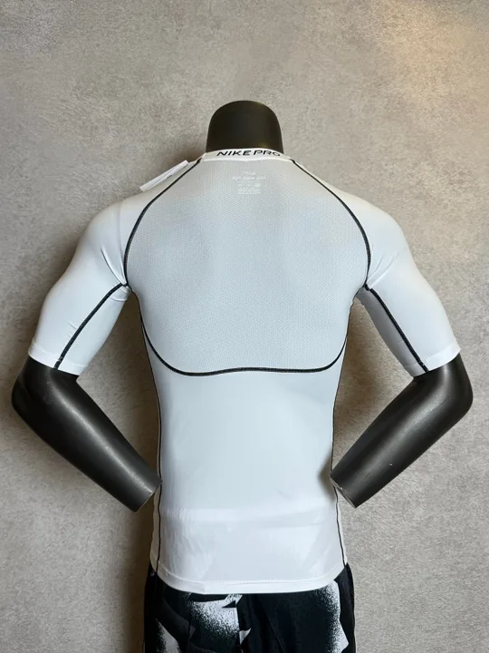 View 3 of White Short Sleeve Compression Shirt · Style 001