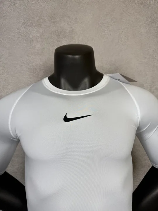 View 4 of White Short Sleeve Compression Shirt · Style 003