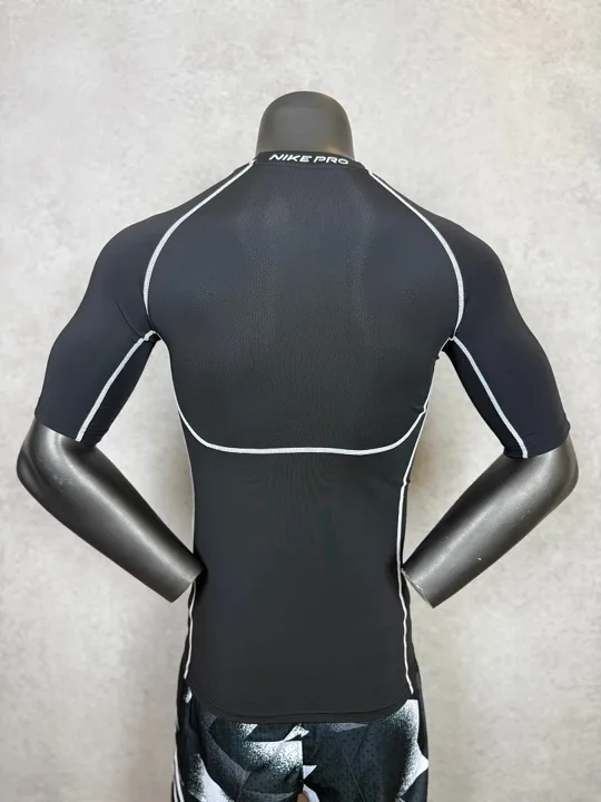 View 4 of Black Short Sleeve Compression Shirt · Style 007