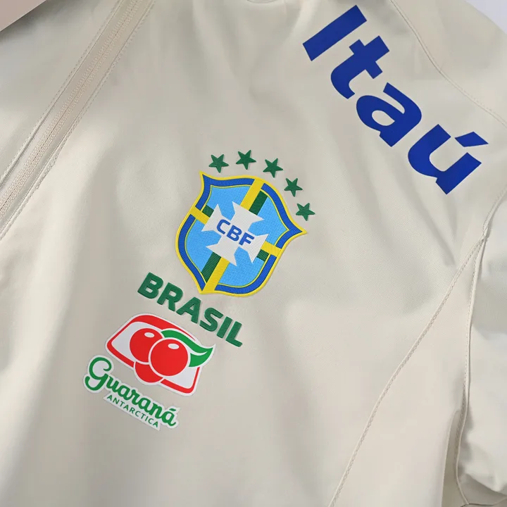 View 3 of Nike Brazil White Stand Collar Windbreaker Jacket