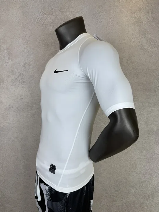 View 3 of White Short Sleeve Compression Shirt · Style 008