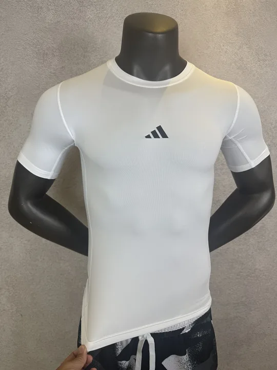 View 4 of White Short Sleeve Compression Shirt · Style 303