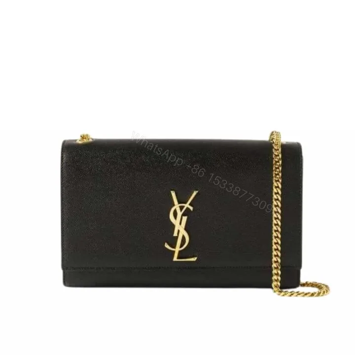 View 1 of Saint Laurent Kate Medium Chain Bag In Grain De Poudre Black 24Cm 364021 BOW0J 1000