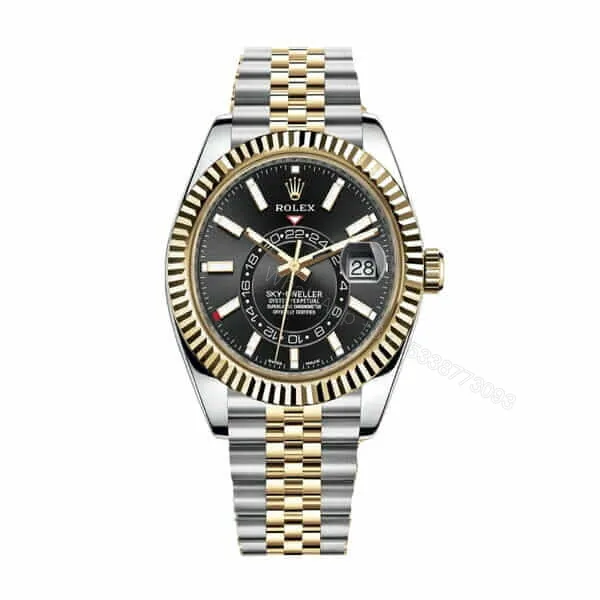 View 1 of Rolex Sky-Dweller 326933 Super Clone : Steel Gold Black Dial 42mm