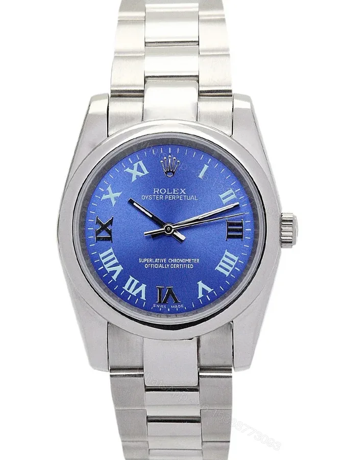 View 1 of Replica Rolex Oyster Perpetual Lady Blue Dial 177200 31 mm