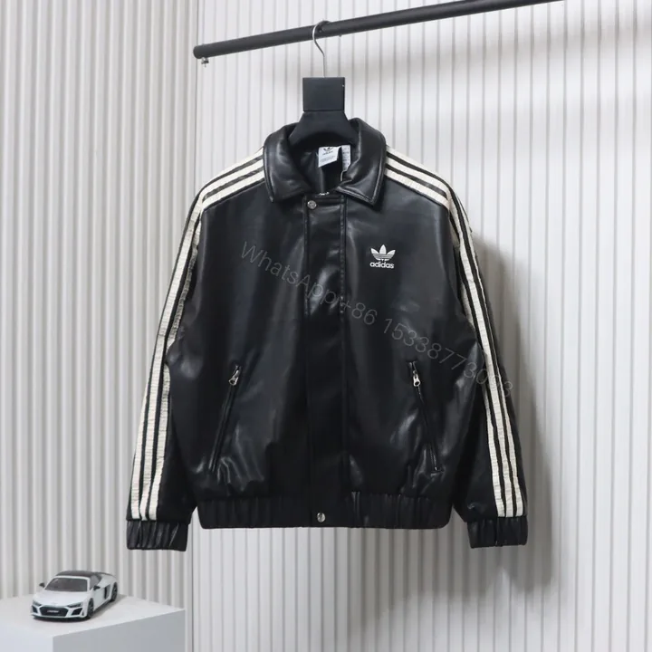 View 1 of Adidas X FEIFEI RUAN Collar Leather Jacket