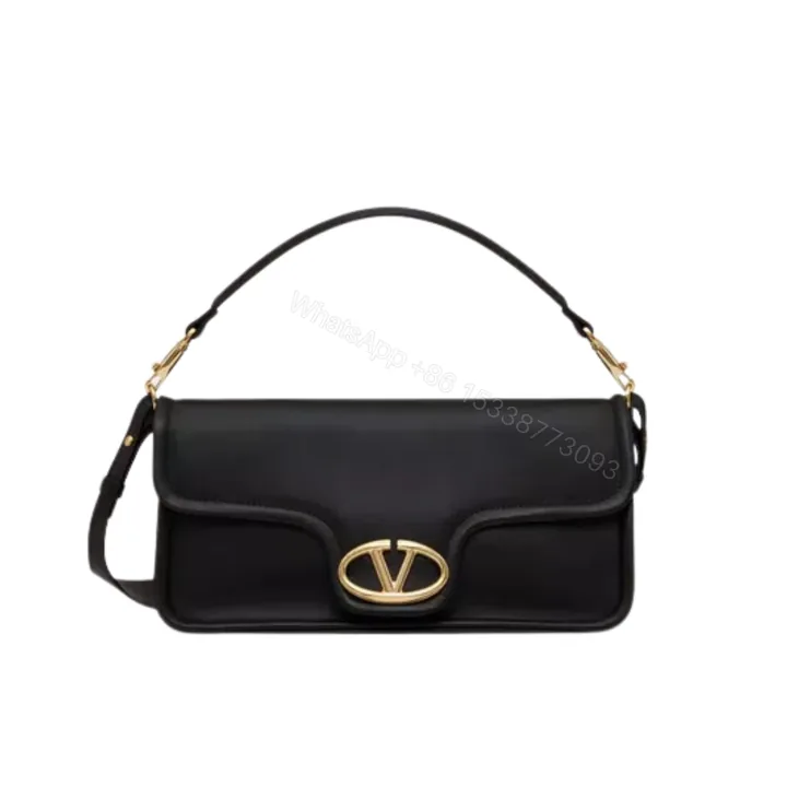 View 1 of VALENTINO GARAVANI VLOGO 1960 NAPPA LEATHER SHOULDER BAG BLACK 28CM 4W0B0N48ZFJ 0NO