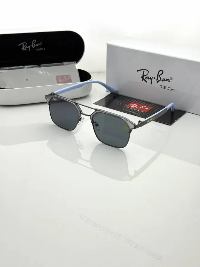 View 1 of First Copy RayBan 04 Grey Black Sunglasses