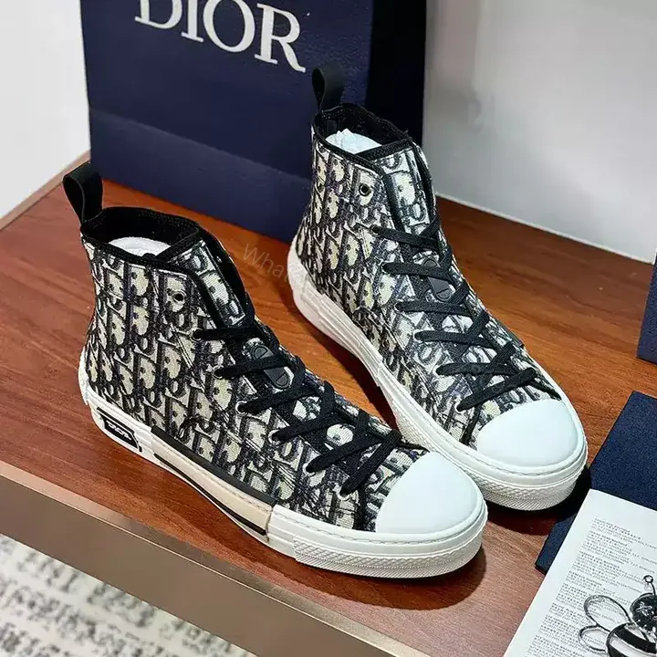View 1 of DIOR B23 HIGH-TOP SNEAKERS UNISEX OBLIQUE JACQUARD BLUE – CD163