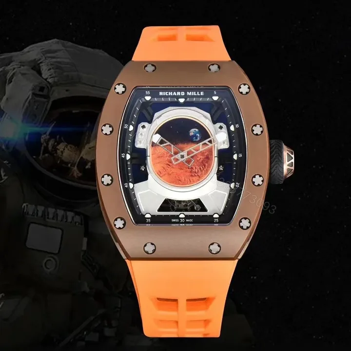 View 1 of Richard Mille RM52-05 Pharrell Williams Mars Mission Orange Strap Tourbillon Watch RM52-05-ORANGE