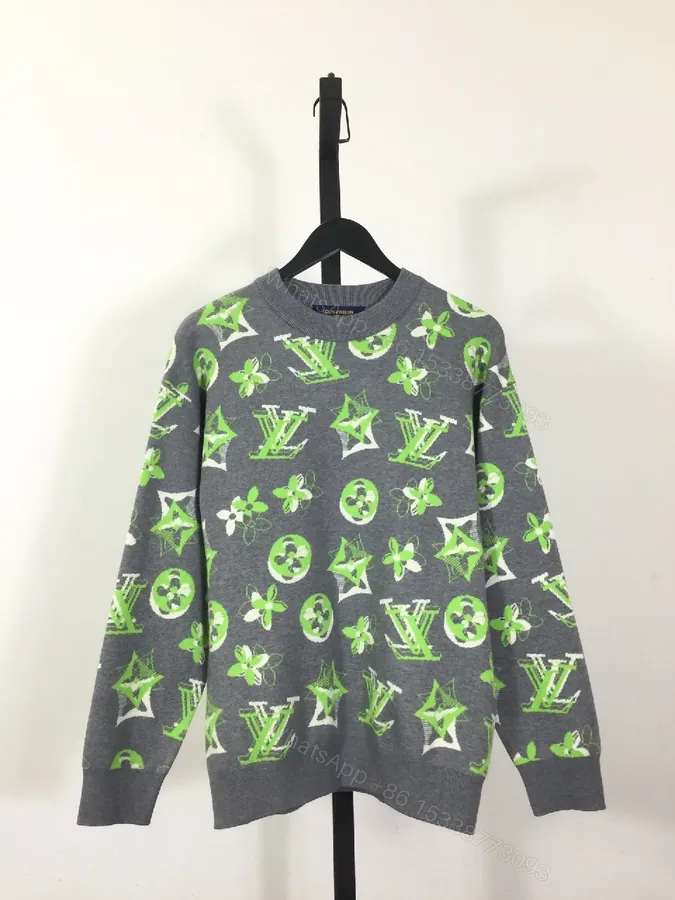 View 1 of Neon LV-Inspired Knit: Bold Graphics, Everyday Luxury Knitwear