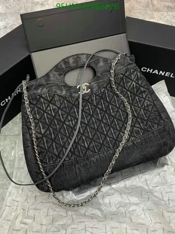 View 1 of Chanel Quilted Flap Denim Black Bag RB89261