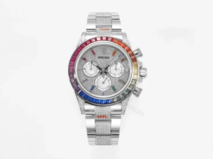 View 1 of BT Factory Clean Factory ROLEX Rainbow Daytona Platinum Watch