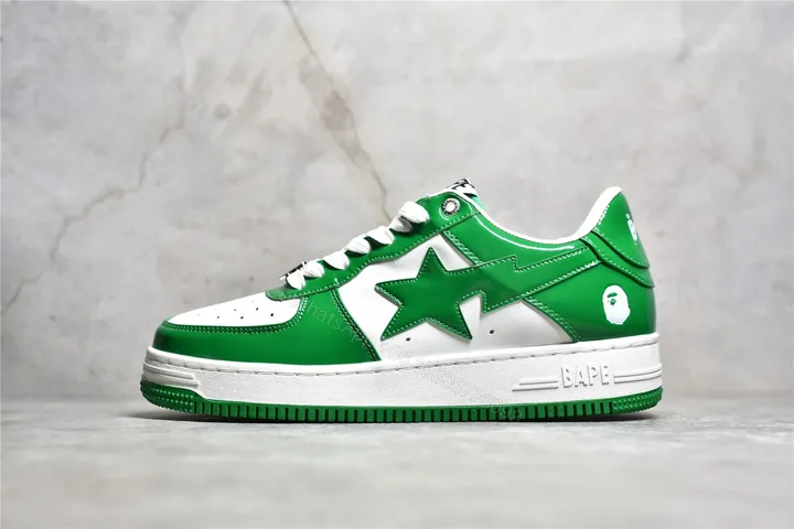 View 1 of A Bathing Ape Bapesta White Green Reps