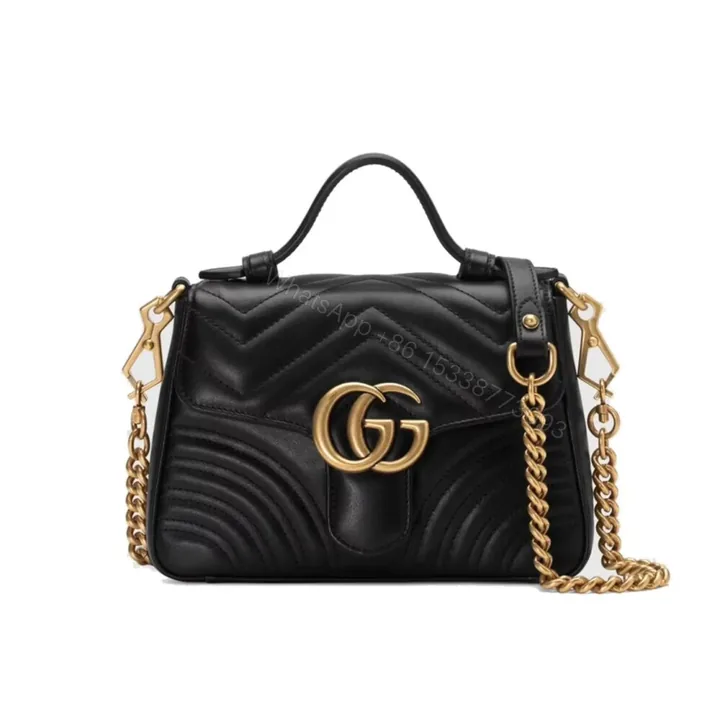 View 1 of Gucci GG Marmont Mini Top Handle Bag Black 20Cm 547260 DTDIT 1000