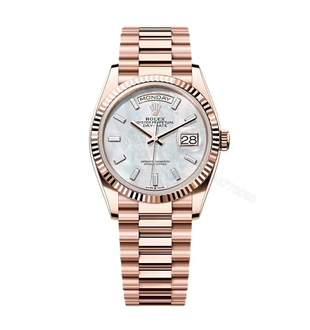 View 1 of Superclone Rolex Day-Date White Mother-of-Pearl Diamond Dial 128235-0078 36 mm