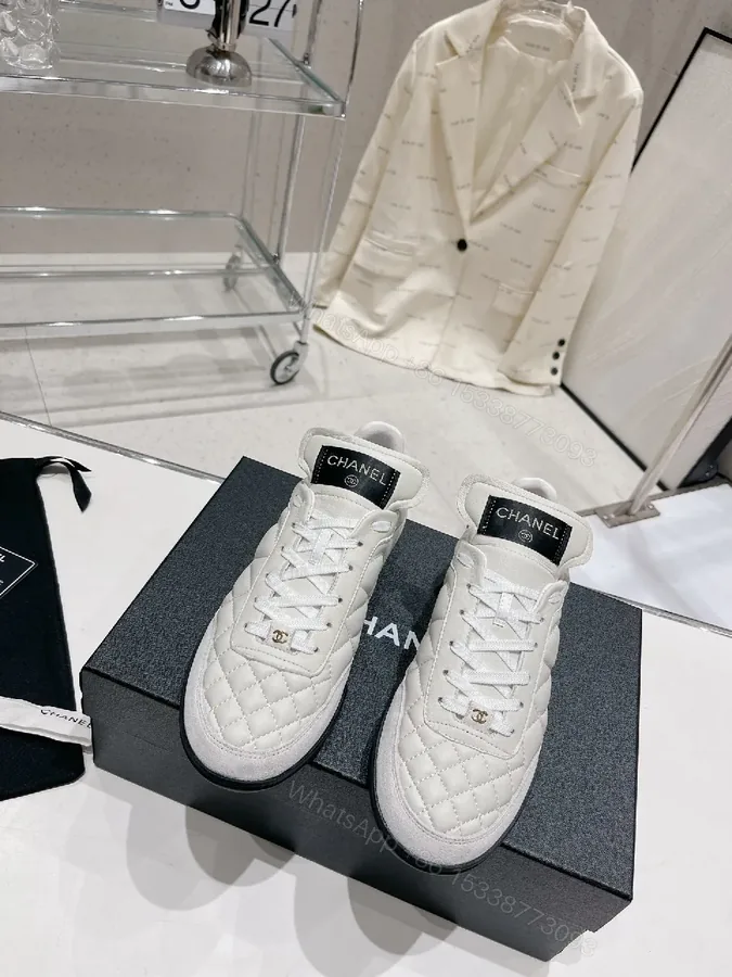 View 1 of Quilted White High-Top Sneakers, Luxe Comfort, Designer-Inspired