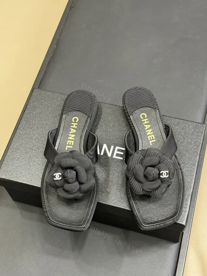 View 1 of Black Knit-Detail Sandals: Square Toe, Cushioned Comfort