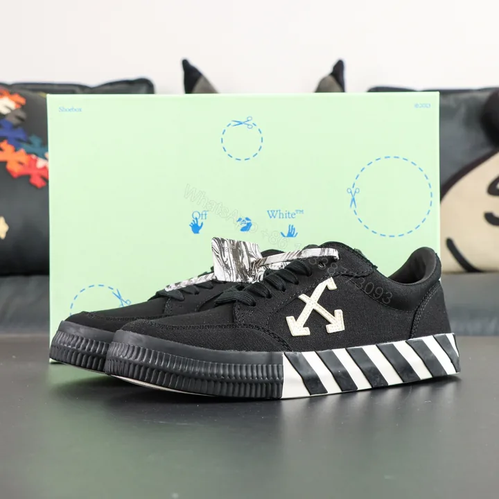View 1 of Off White Low Vulcanised Black White Reps