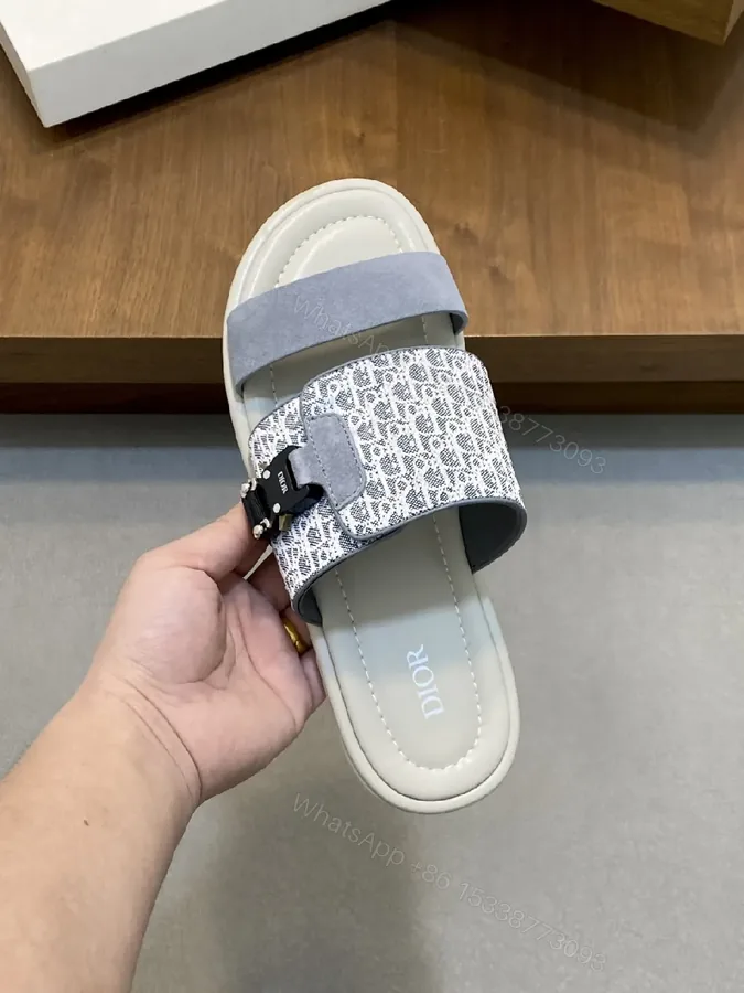 View 1 of Textured Jacquard Sandals: Suede Strap, Cushioned Comfort