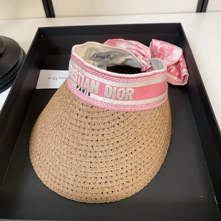 View 1 of Straw Visor with Pink Band: Luxe, Breathable, All-Day Comfort