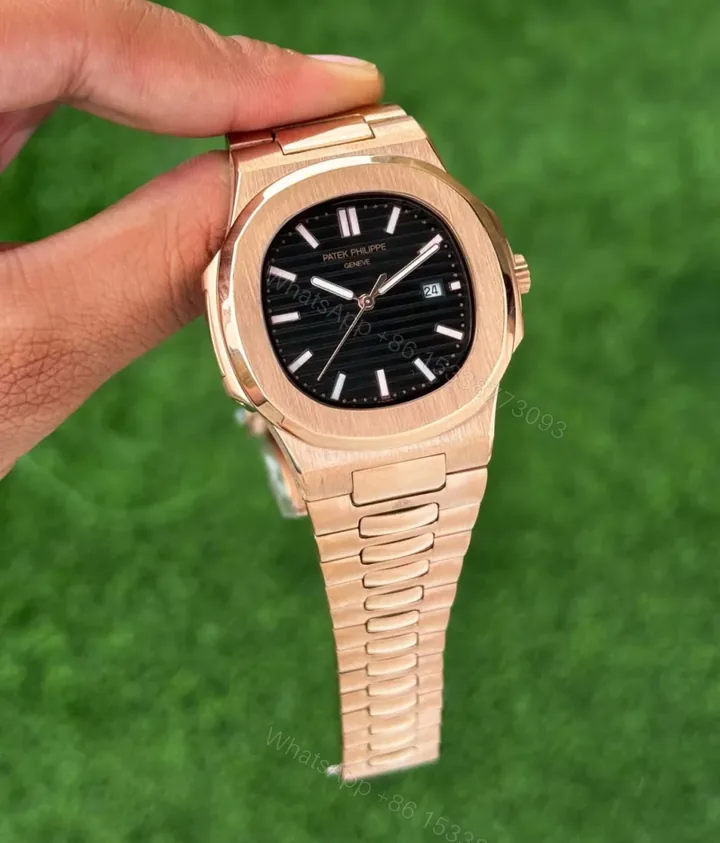 View 1 of Patek Philippe 7AAA Rose Gold Black Dial Quartz 40mm