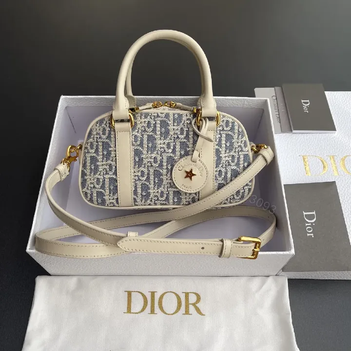 View 1 of Cream Leather Monogram Mini Bag: Chic Luxe Crossbody