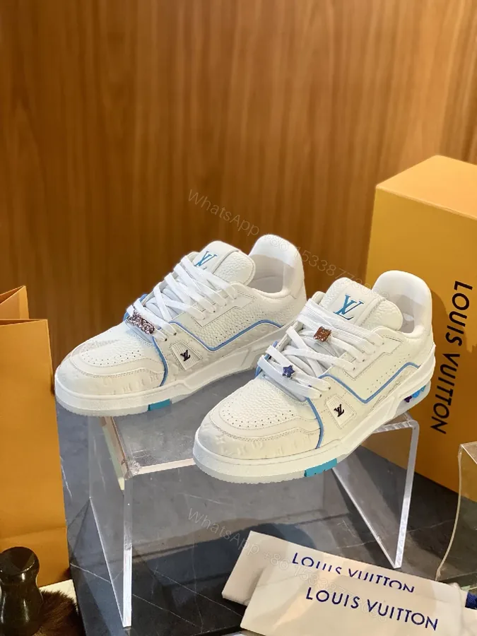 View 1 of White Lux Chic Sneakers: Perforated Upper, Designer-Accent