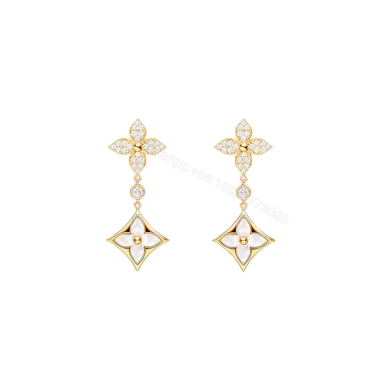 View 1 of LOUIS VUITTON COLOR BLOSSOM M STAR MULTI MOTIF EARRINGS GOLD Q06489