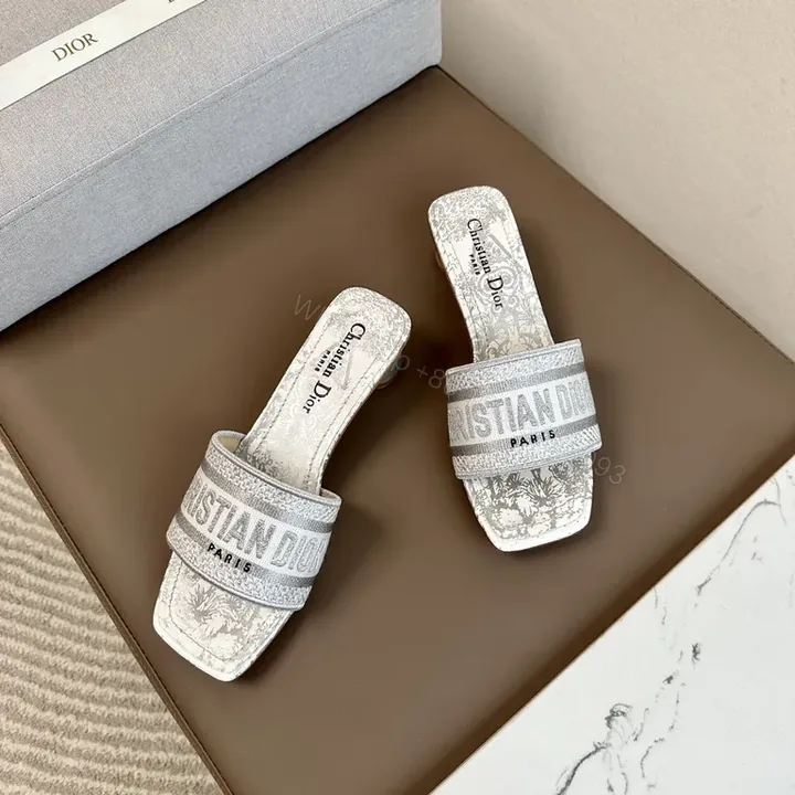 View 1 of Dior-Embossed Luxe Slides: All-Day Comfort & Style