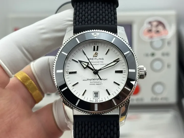 View 1 of Breitling Superocean Heritage Silver Rubber Replica 42MM Premium B20 Diver Edition AB201012