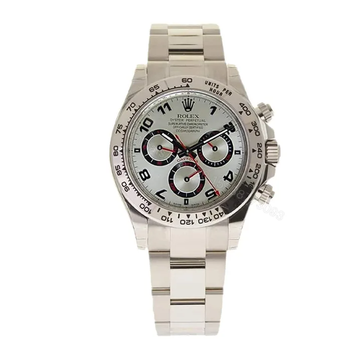 View 1 of Rolex Daytona 116509 Super Clone: 40mm White Gold Silver Dial