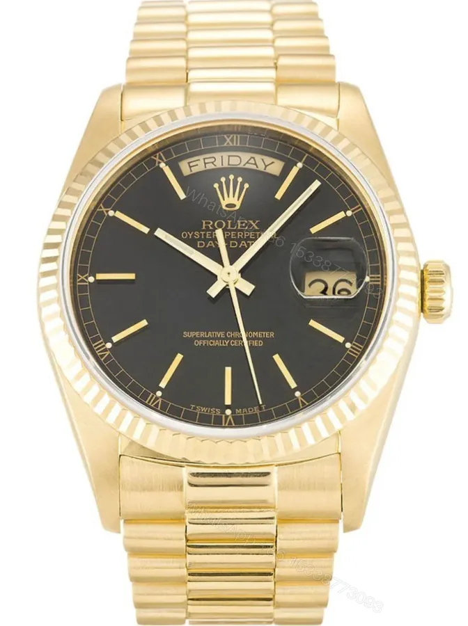 View 1 of Replica Rolex Day-Date Black Dial 18038 36 mm