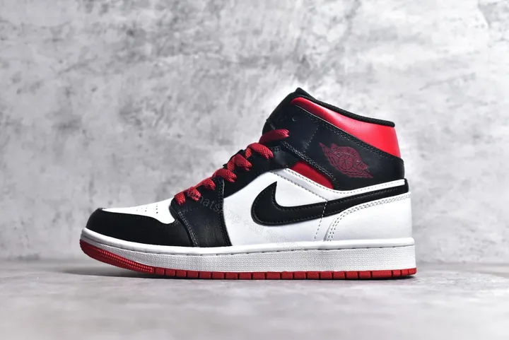 View 1 of Air Jordan 1 Mid Gym Red Black Toe