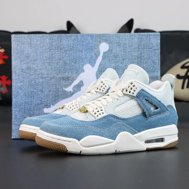 View 1 of Air Jordan 4 Denim Worn Blue Reps​