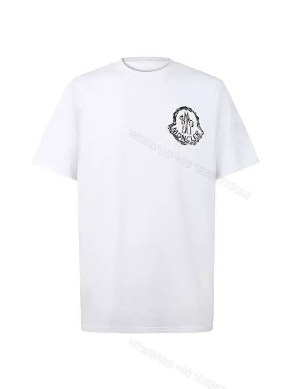 View 1 of White Cotton Tee Crest – Modern Luxe, Subtle Branding, Tee