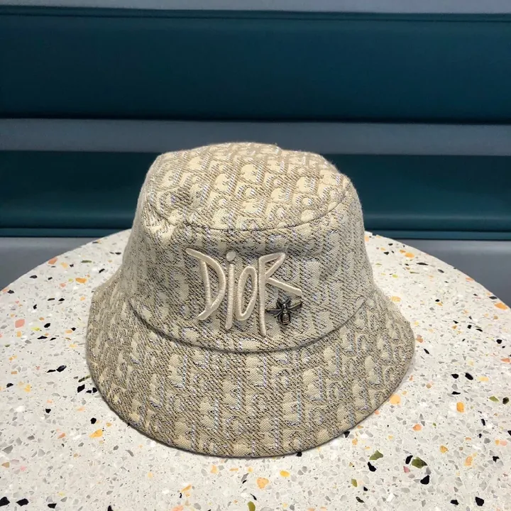 View 1 of Textured Monogram Bucket Hat: Jacquard Detail, Unisex Style