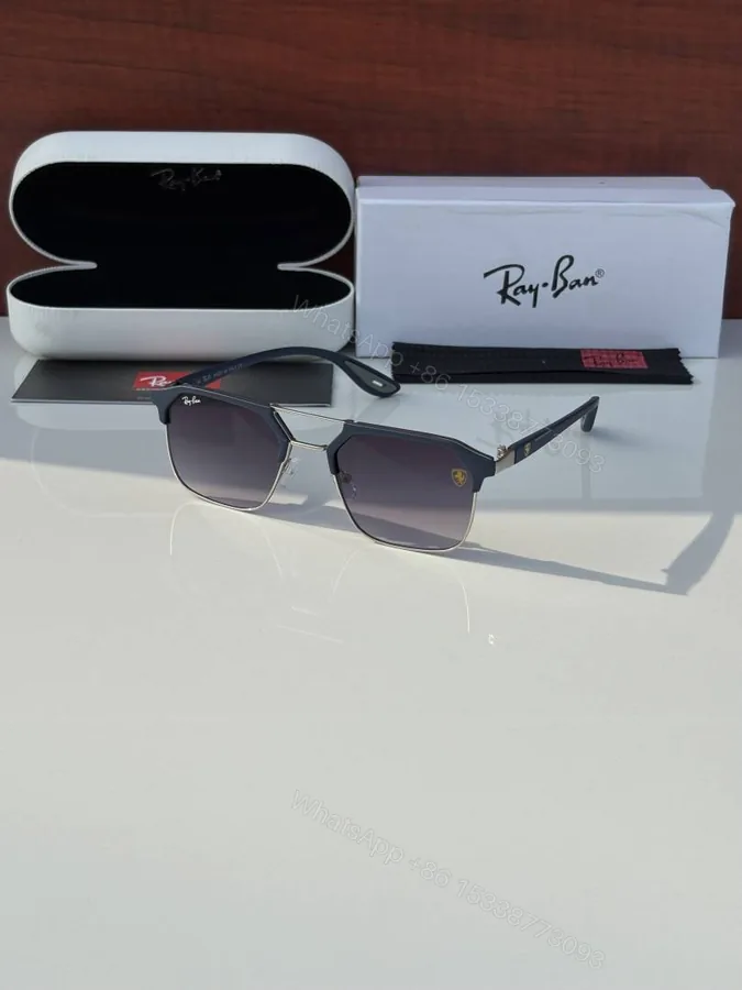 View 1 of First Copy RayBan 04 Silver Blue Sunglasses