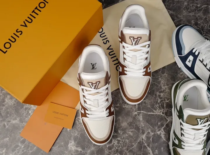 View 1 of Louis Vuittonâ€‘Inspired Leather & Suede High-Tops â€“ All-Day Comfort sneakers