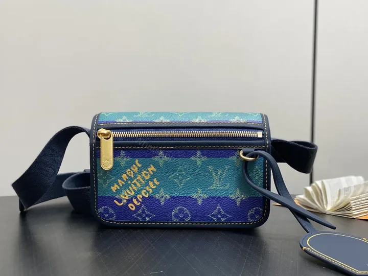 View 1 of Teal & Cobalt Block Crossbody — Monogram Luxe Mini Bag
