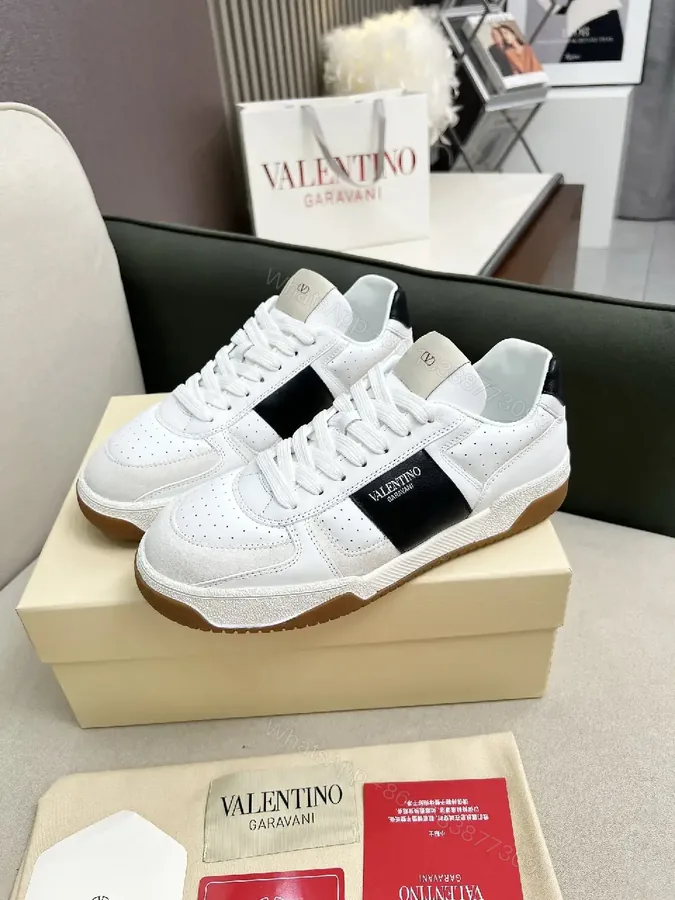 View 1 of White & Black Leather Sneaker: Modern Luxe Comfort All-Day