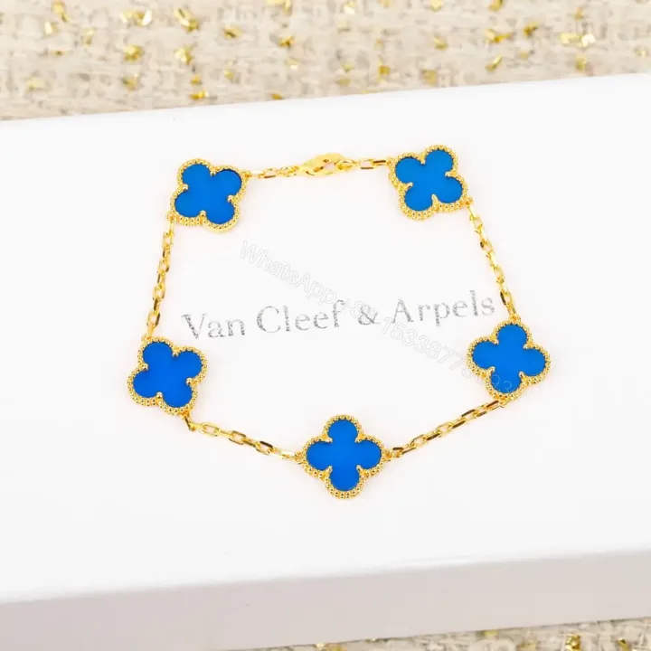 View 1 of 高仿首飾VanCleef&Arpels*RP34900五花四葉草藍金手鏈
