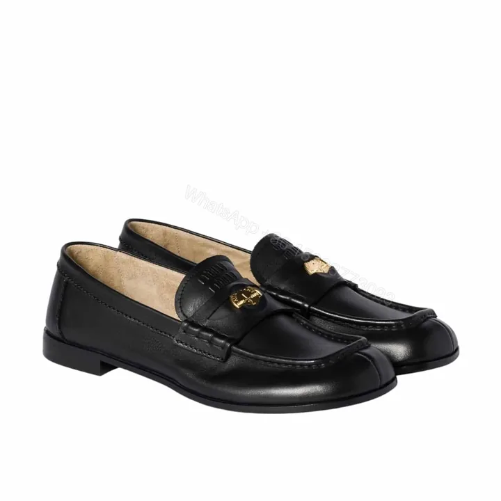 View 1 of MIUMIU LEATHER LOAFERS BLACK 5D398E 248 F0002 F 010