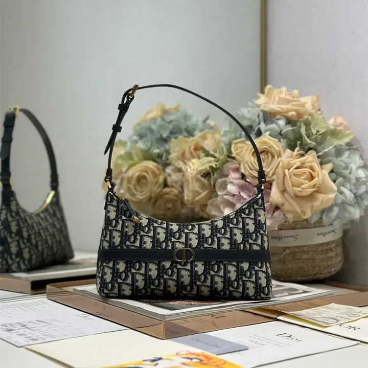 View 1 of 高仿Dior*Montaigne系列S238M928藍色印花腋下包Mini免檢版