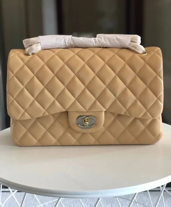 View 1 of Replica Chanel Classic Double Flap Beige Bag