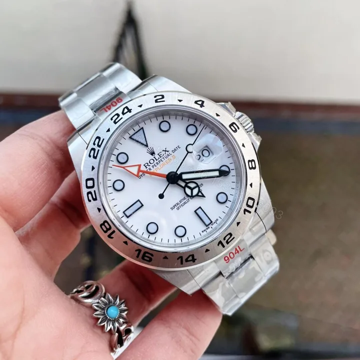 View 1 of GMF Factory 1:1 Rolex EXPLORER II 42MM 216570 WHITE 904L SS BEST EDITION WHITE DIAL A3186