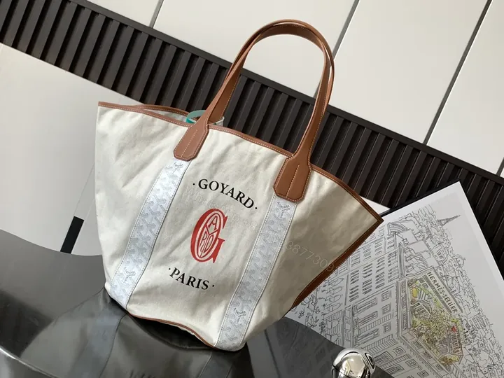 View 1 of Canvas-Textured Tote with Leather Trim – Everyday Luxury Carryall